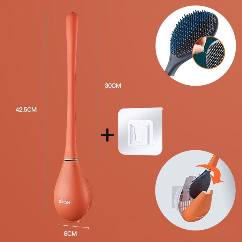 Flexible silicone toilet brush