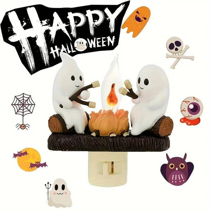 Halloween Ghost Bonfire Night Light - Campfire Flicker Flame Night Light