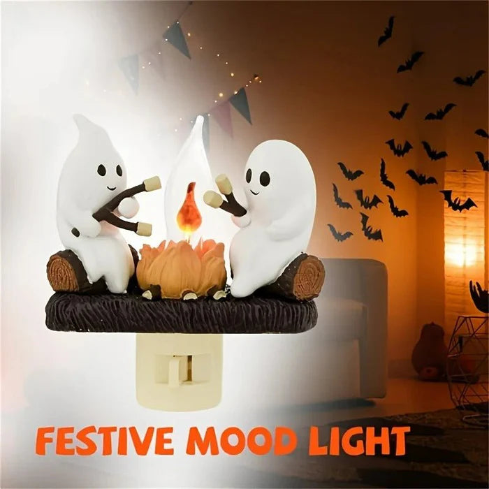 Halloween Ghost Bonfire Night Light - Campfire Flicker Flame Night Light