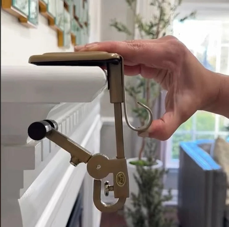 Adjustable Fireplace Stocking and Garland Hanger Set