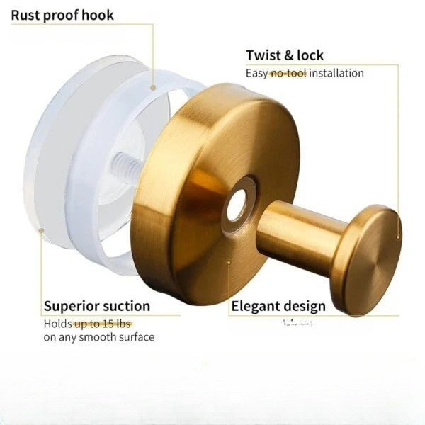 Twist-Lock Suction Cup Wall Hooks