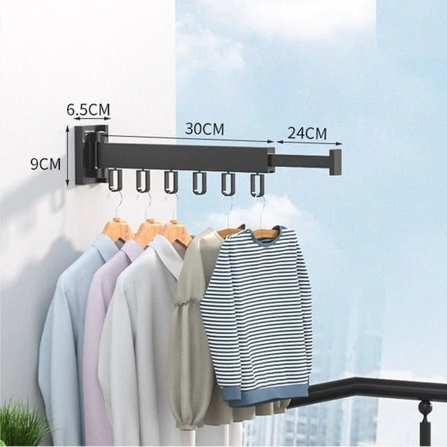Retractable Cloth Drying Rack, Folding Clothes Hanger, Wall Mount ...
