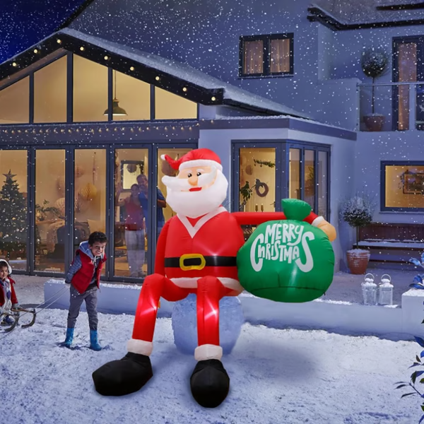 Giant 8FT LED Climbing Santa Inflatable – Premium Outdoor Christmas Decoration