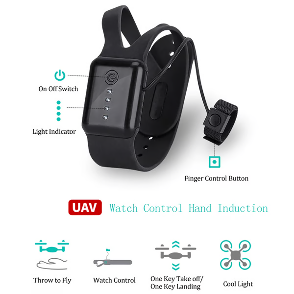 Hand Controlled Drone with LED Lights & Gesture Control