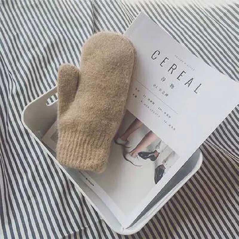 Cashmere Knit Mittens Winter for Women