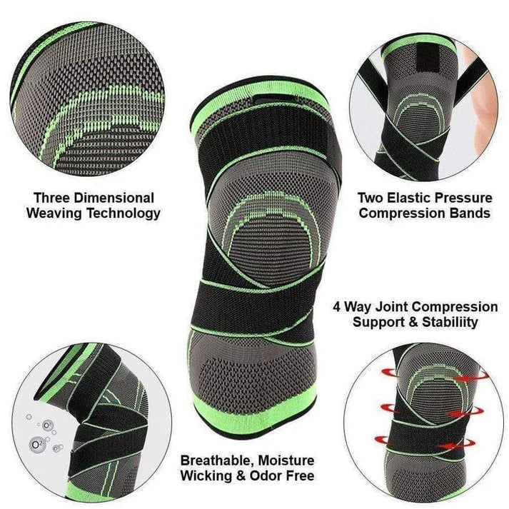 Knee Brace Compression Sleeve with Patella Stability Straps