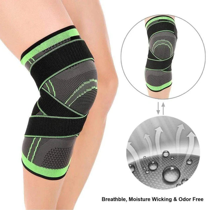 Knee Brace Compression Sleeve with Patella Stability Straps