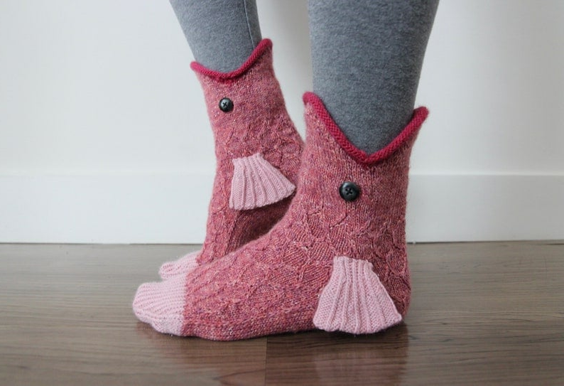 3D Knitted Crocodile Socks