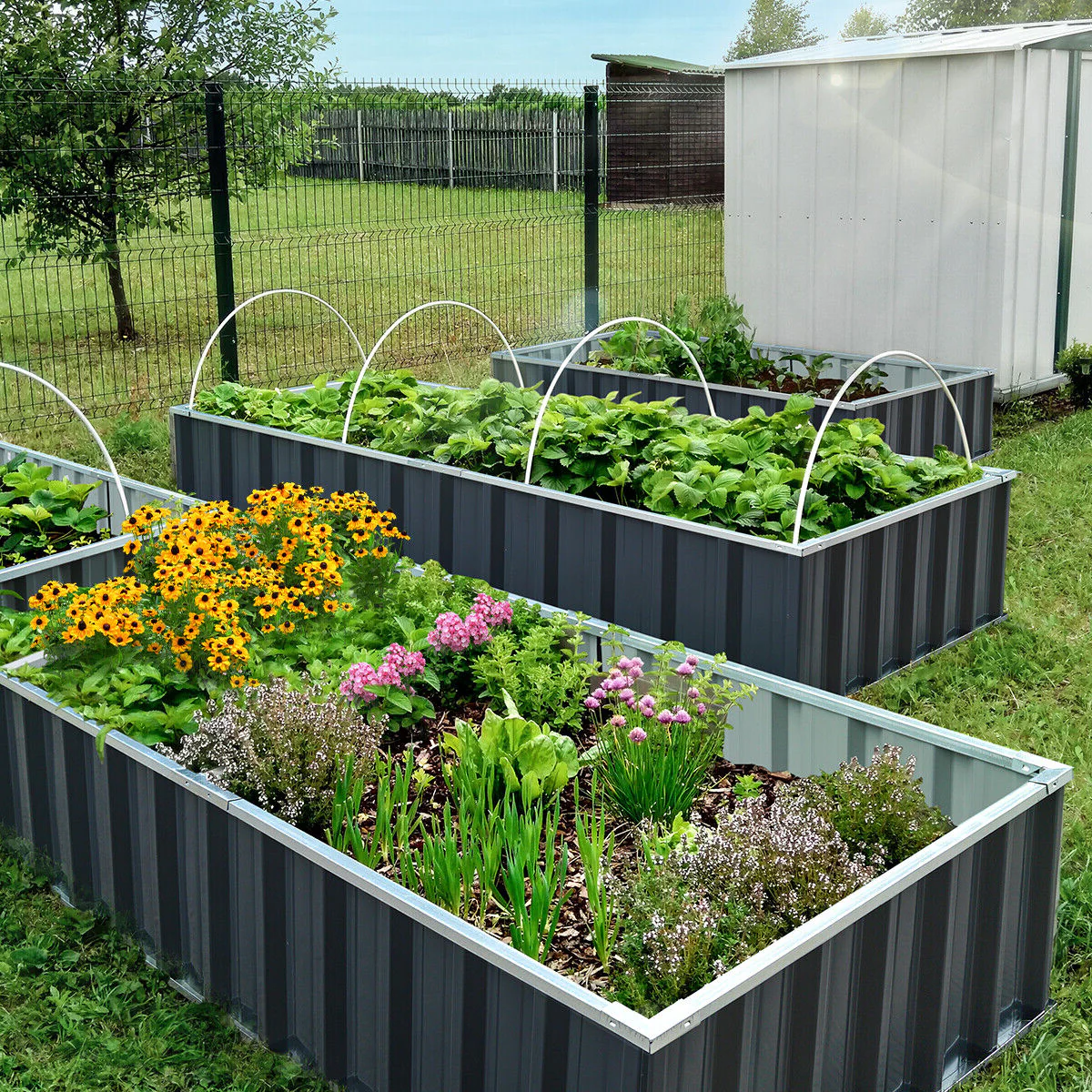 Outdoor Flower Vegetable Raised Garden Bed