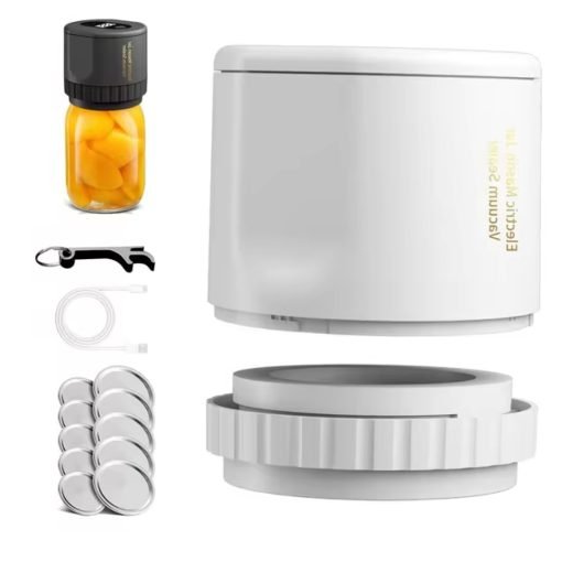 Electric Mason Jar Vacuum Sealer Kit | Cordless & Efficient Vacuum System for Mason Jars – Easy Food Preservation