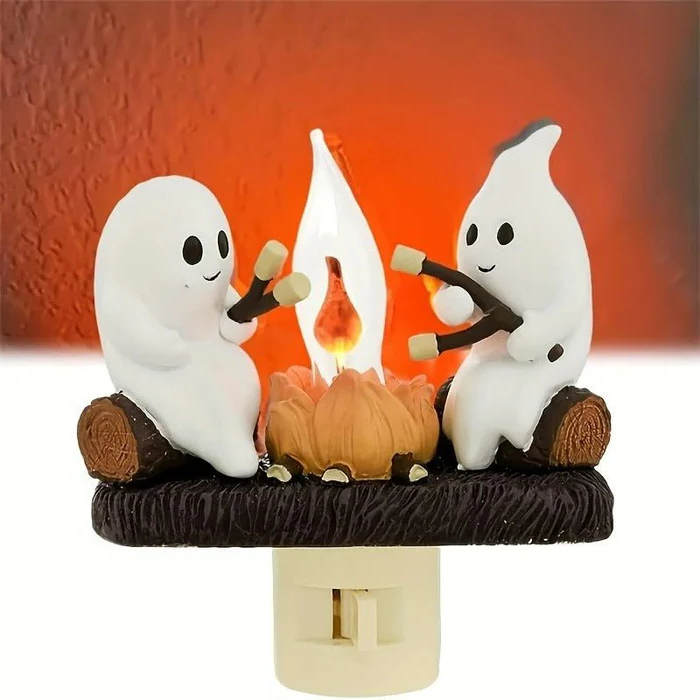 Halloween Ghost Bonfire Night Light - Campfire Flicker Flame Night Light