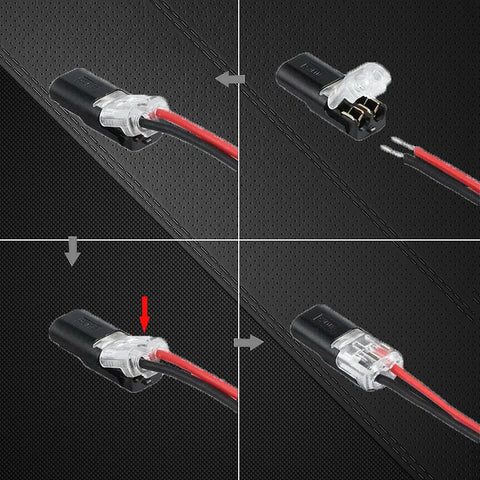 Double-wire Push-in Connector with Locking Buckle