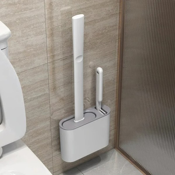 Wall-Mounted Toilet Brush & Plunger Set - Modern, Space-Saving Design!