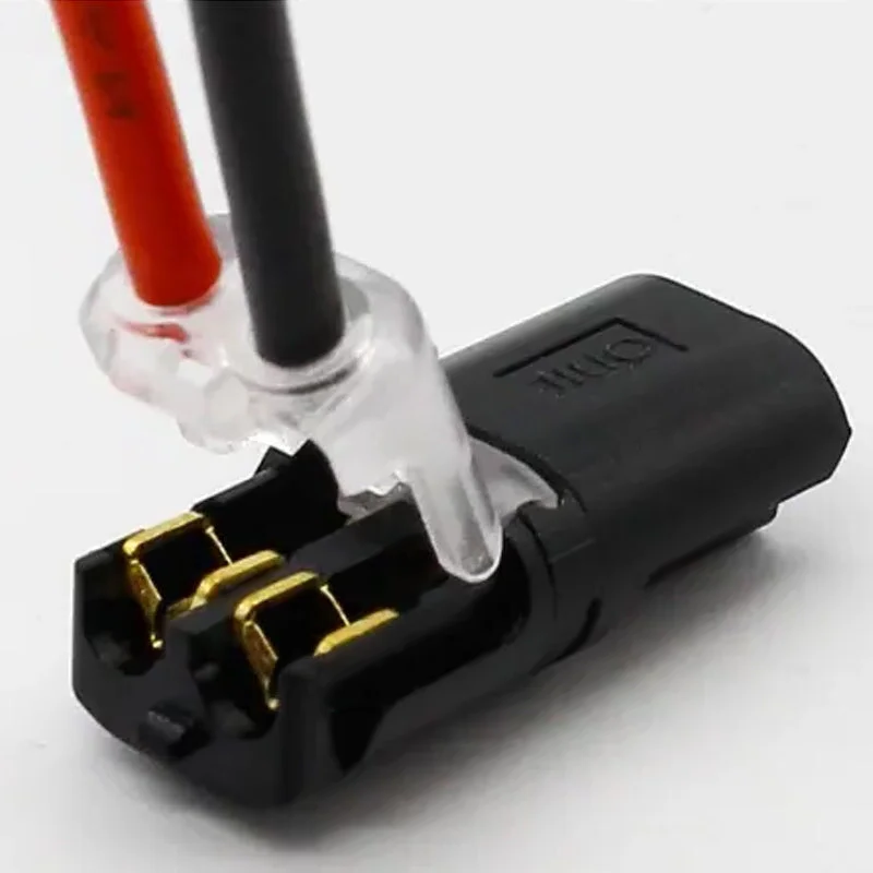 Double-wire Push-in Connector with Locking Buckle