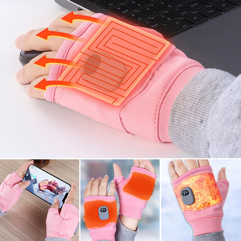 USB Rechargeable Heated Fingerless Gloves