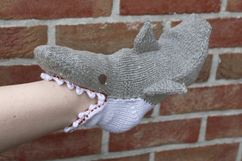 3D Knitted Crocodile Socks