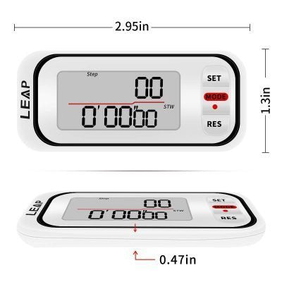 Walking 3D Pedometer with Clip and Strap plus. 30 Days Memory, Accurate Step Counter