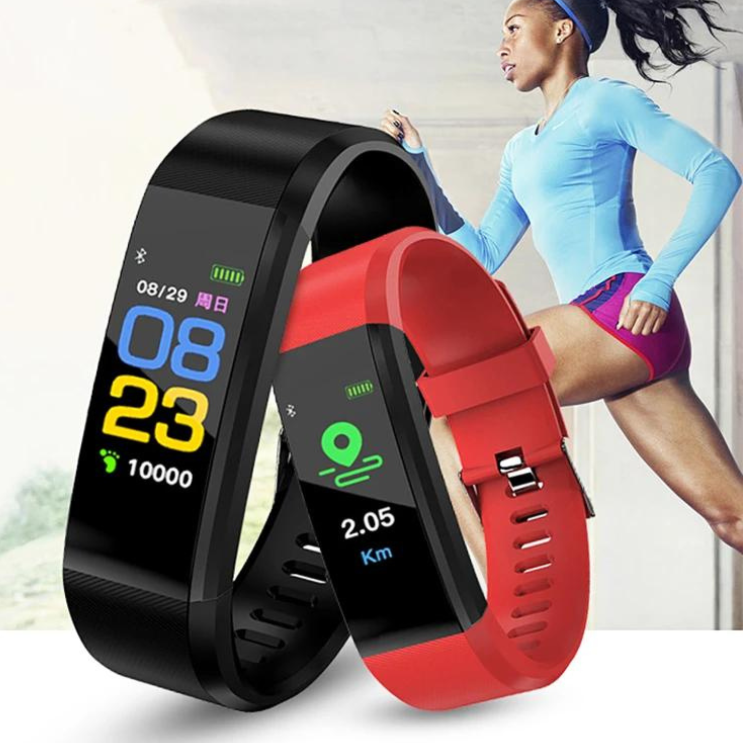Smart Activity Step Count Blood Pressure Fitness Tracker Wristband Watch