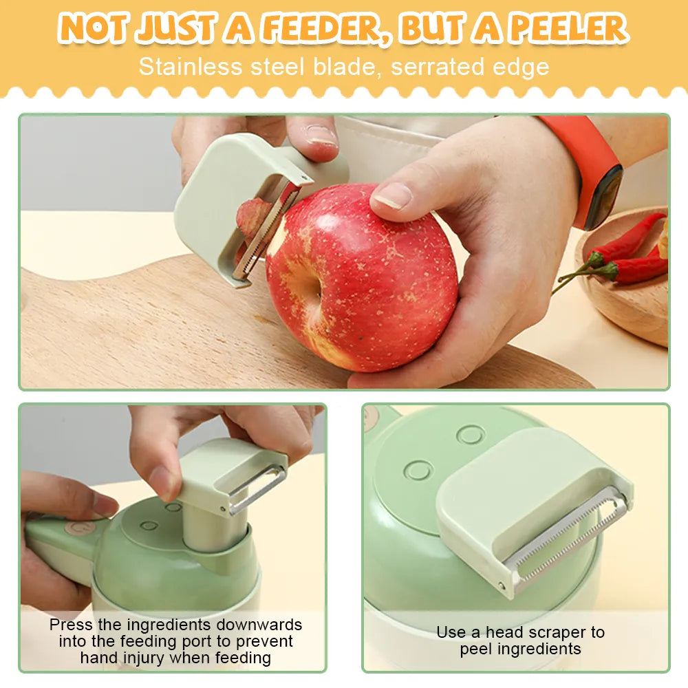 Vegetable cutter set 4in1 handheld, USB Charging
