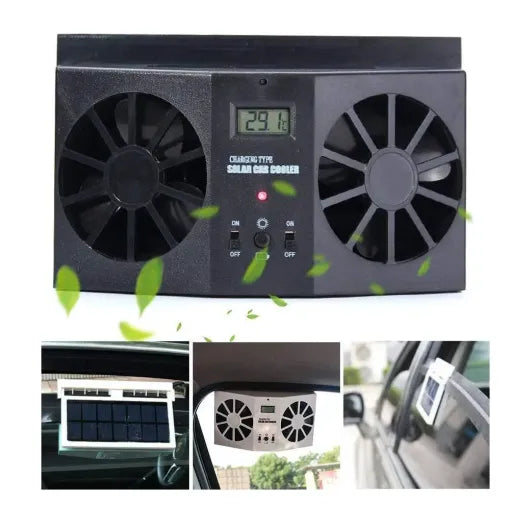 Solar Car Cooling Fan Powered Window Cooler For Interior Ventilation