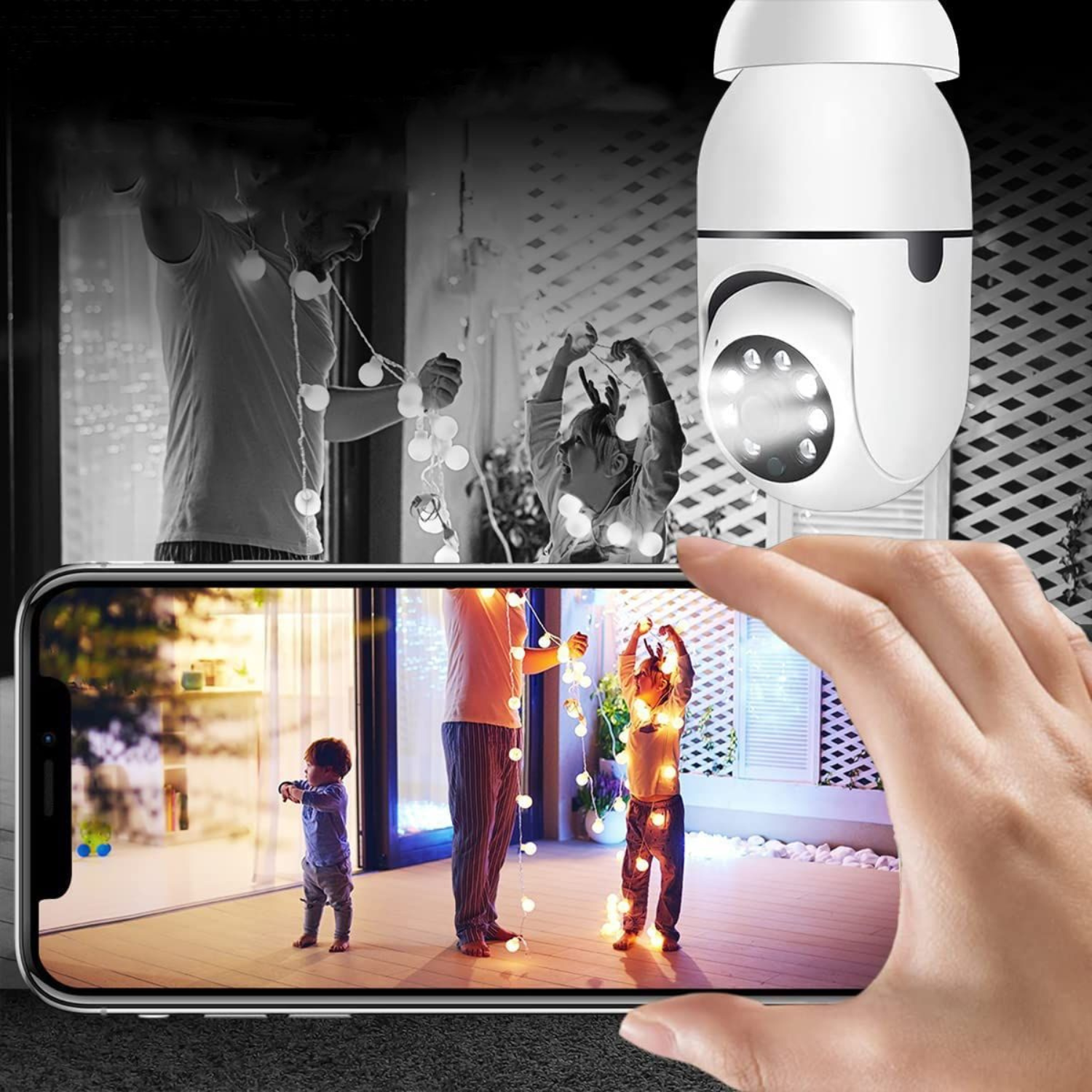 Wireless Indoor /  Outdoor Smart HD Light Bulb Security Camera