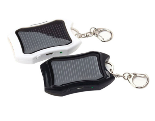 Compact Solar Powered Emergency Phone Charger Key Ring Keychain