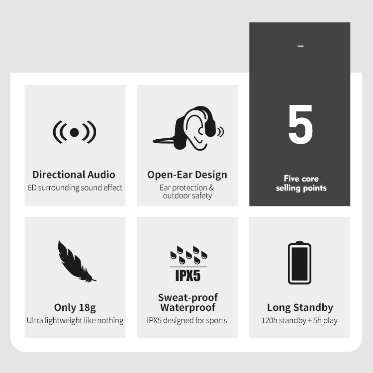 New Waterproof Bone Conduction Headphones Stereo Bluetooth Wireless